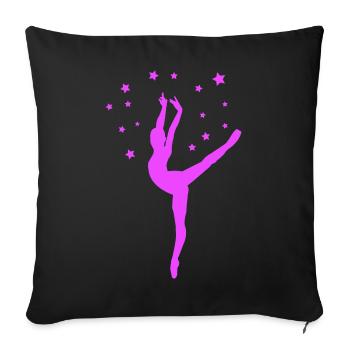 Neon-Tänzerin im Sternenzauber - Sofakissenbezug 45 x 45 cm - Schwarz - Vorne
