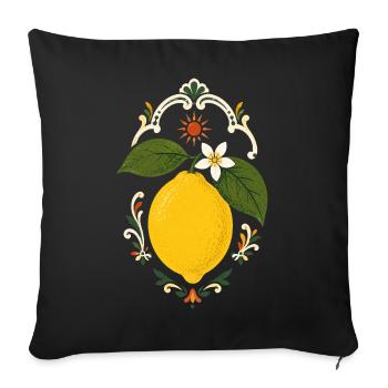 Italian Lemon in Summer Style - Sofa pillowcase 17,3'' x 17,3'' (45 x 45 cm) - black - Front