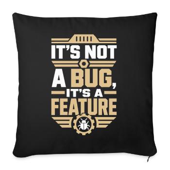Ce n’est pas un bug, c’est un t-shirt de nerd en fonction - Housse de coussin décorative 45 x 45 cm - noir - Devant