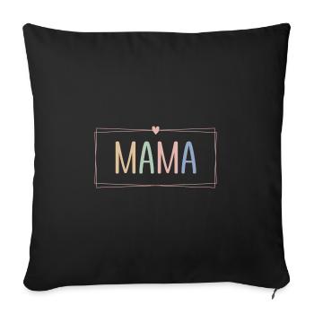 Pour que les mères accouchent ou Fête des mères Pastel Mama - Housse de coussin décorative 45 x 45 cm - noir - Devant