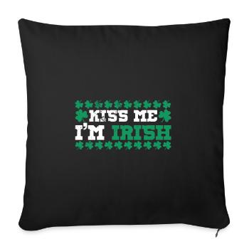 Irlande Flag Green Shamrock National Colors - Housse de coussin décorative 45 x 45 cm - noir - Devant