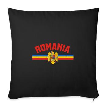 Vacances en Roumanie, Bucarest, voyages de vacances dans les Balkans - Housse de coussin décorative 45 x 45 cm - noir - Devant