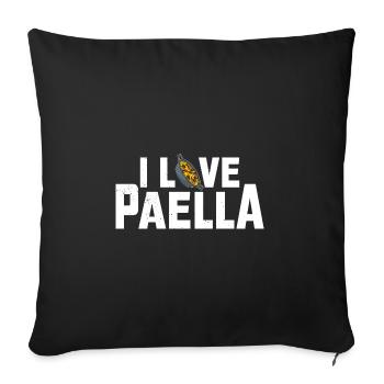 Spanish Cuisine Paella Rice Dish Travel Quote - Sofa pillowcase 17,3'' x 17,3'' (45 x 45 cm) - black - Front