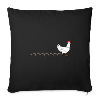 Chicken Rooster Farm Animal Waddling Chicken - Sofa pillowcase 17,3'' x 17,3'' (45 x 45 cm) - black - Front