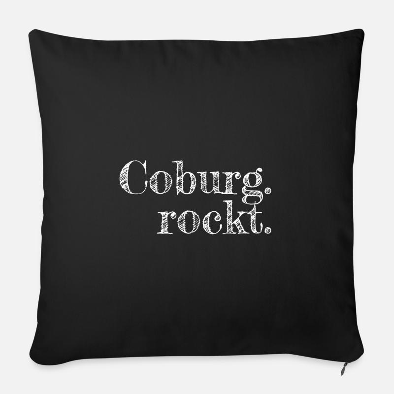 Coburg rockt - Textdesign mit Stadtnamen - Sofakissenbezug 45 x 45 cm - Schwarz
