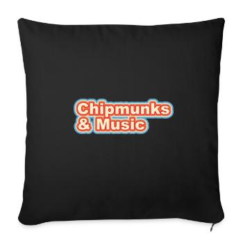 Chipmunks and Music Notes Musician Forest Animal - Sofa pillowcase 17,3'' x 17,3'' (45 x 45 cm) - black - Front
