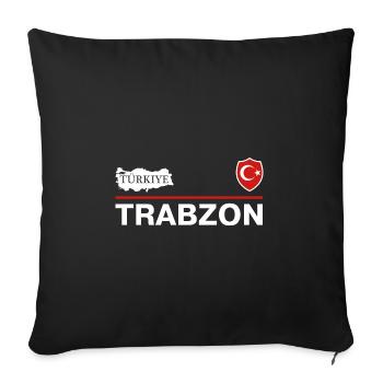 Türkiye Trabzon Trabzonlu Crescent with Star - Sofa pillowcase 17,3'' x 17,3'' (45 x 45 cm) - black - Front