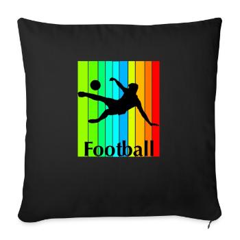 Football Fussball Soccer - Sofakissenbezug 45 x 45 cm - Schwarz - Vorne