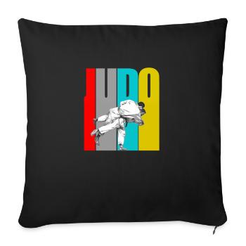 Judo Judo Judo Judo - Sofa pillowcase 17,3'' x 17,3'' (45 x 45 cm) - black - Front