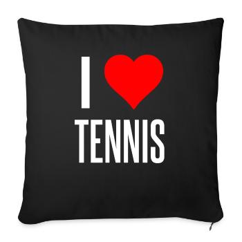 tennis - Sofa pillowcase 17,3'' x 17,3'' (45 x 45 cm) - black - Front
