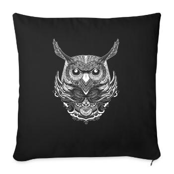 Hibou Uhu - Housse de coussin décorative 45 x 45 cm - noir - Devant