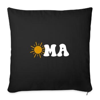 Oma Sonne Gratulation für Oma schönes Oma - Sofakissenbezug 45 x 45 cm - Schwarz - Vorne