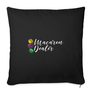 Dessert Italien Makronen Kekse Macaroon - Sofakissenbezug 45 x 45 cm - Schwarz - Vorne