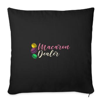 Dessert Italien Makronen Kekse Macaroon - Sofakissenbezug 45 x 45 cm - Schwarz - Vorne