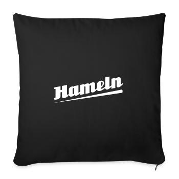 Hameln - Textdesign mit Stadtnamen - Sofakissenbezug 45 x 45 cm - Schwarz - Vorne