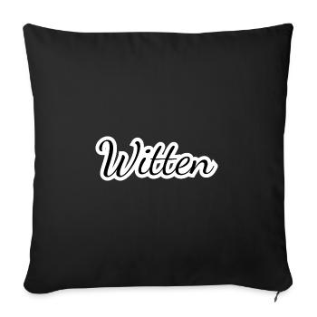 Witten - Textdesign mit Stadtnamen - Sofakissenbezug 45 x 45 cm - Schwarz - Vorne