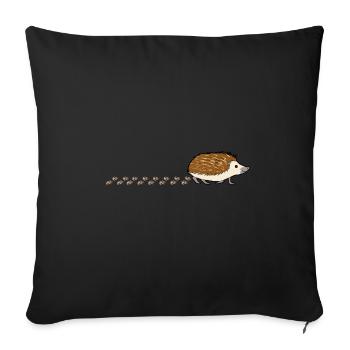 Cute Hedgehog Waddling Paws Footprint - Sofa pillowcase 17,3'' x 17,3'' (45 x 45 cm) - black - Front