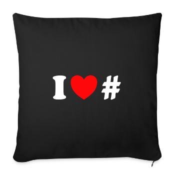 J’adore les hashtags cool influenceurs des médias sociaux - Housse de coussin décorative 45 x 45 cm - noir - Devant