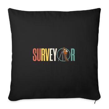 Surveying Profession Surveyor Geodesy - Sofa pillowcase 17,3'' x 17,3'' (45 x 45 cm) - black - Front
