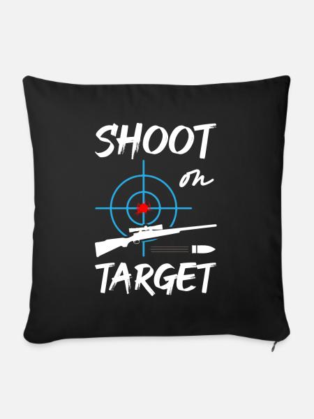 Shoot On Target - Sniper - Sofakissenbezug 45 x 45 cm - Schwarz