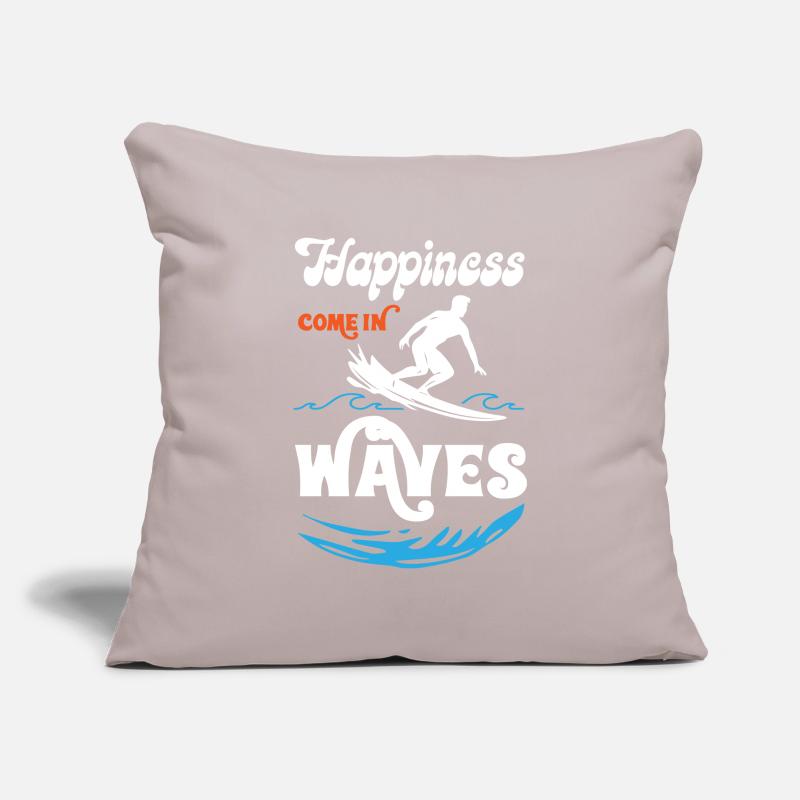Le bonheur vient dans le surf des vagues Housse de coussin décorative 45 x 45 cm