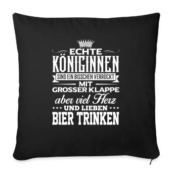 BIER-TRINKEN - liebe - Sofakissenbezug 45 x 45 cm - Schwarz - Vorne