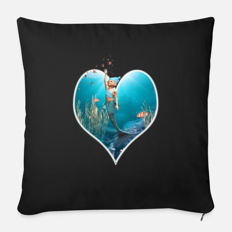 Little Mermaid 1 - Sofakissenbezug 45 x 45 cm - Schwarz