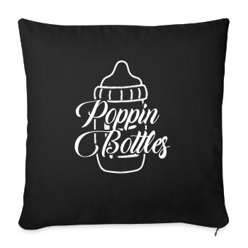 Bouteilles de Poppin - Housse de coussin décorative 45 x 45 cm - noir - Devant