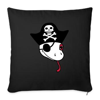 head gecko pirate sailor capitaen seaman seeba - Sofa pillowcase 17,3'' x 17,3'' (45 x 45 cm) - black - Front