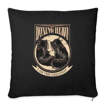 Boxing Hero - The Greatest - On Dark - Sofakissenbezug 45 x 45 cm - Schwarz - Vorne