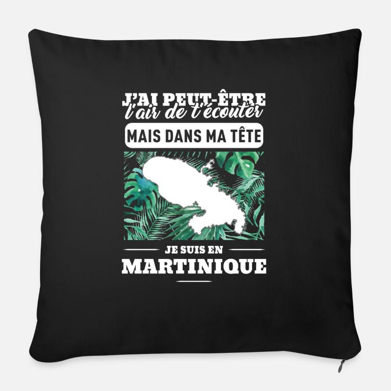 martinique-définition - Housse de coussin décorative 45 x 45 cm - noir