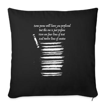 Profane Cocaine Poem - Sofa pillowcase 17,3'' x 17,3'' (45 x 45 cm) - black - Front