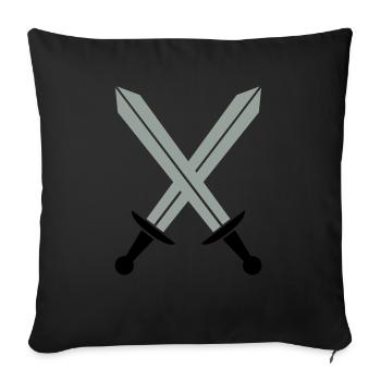 Épées croisées - Housse de coussin décorative 45 x 45 cm - noir - Devant