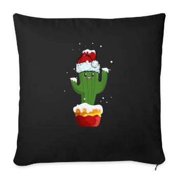 Christmas Cute Cactus - Sofa pillowcase 17,3'' x 17,3'' (45 x 45 cm) - black - Front