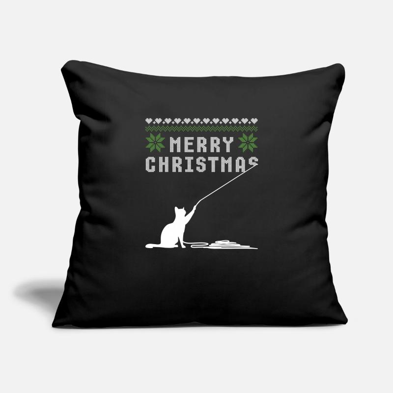 Joyeux noël chat laid pull Housse de coussin décorative 45 x 45 cm