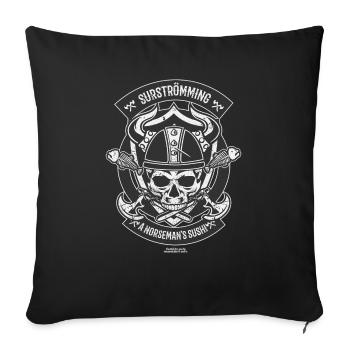 Surströmming T Shirt Norseman's Sushi - Sofa pillowcase 17,3'' x 17,3'' (45 x 45 cm) - black - Front