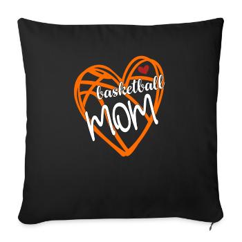 Basket-ball maman - Housse de coussin décorative 45 x 45 cm - noir - Devant