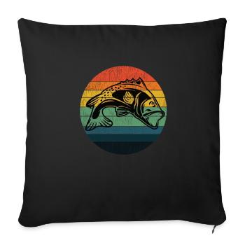 fishing fishing predator fishing weekend fish - Sofa pillowcase 17,3'' x 17,3'' (45 x 45 cm) - black - Front