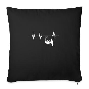 kite kitesurfing kiting learn to kite surf - Sofa pillowcase 17,3'' x 17,3'' (45 x 45 cm) - black - Front