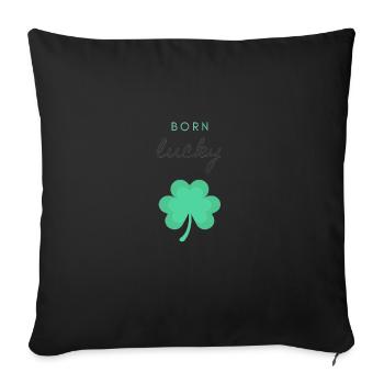Born Lucky - Housse de coussin décorative 45 x 45 cm - noir - Devant