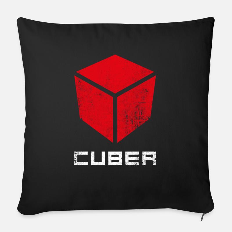 CUBER. Cubing-Cube-Cuber-Speedcubing - Sofakissenbezug 45 x 45 cm - Schwarz