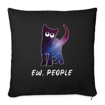 Ew People Cat Funny Cat Owner Idée cadeau - Housse de coussin décorative 45 x 45 cm - noir - Devant