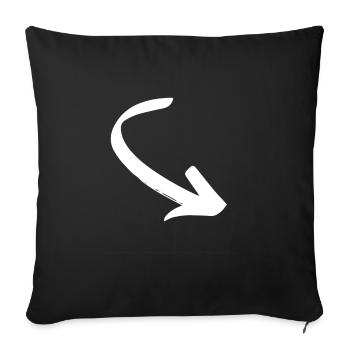 Arrow gift idea sign circle idea bow - Sofa pillowcase 17,3'' x 17,3'' (45 x 45 cm) - black - Front