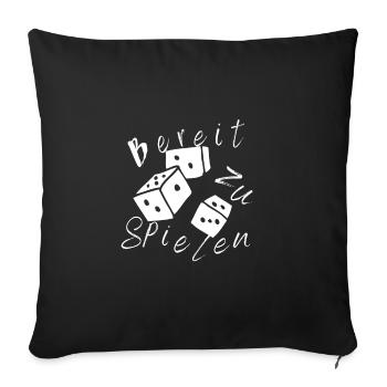 Spielwürfel weiss - Sofakissenbezug 45 x 45 cm - Schwarz - Vorne