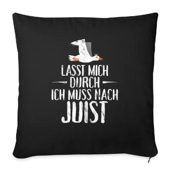 Let me through I have to go to Juist Möwe - Sofa pillowcase 17,3'' x 17,3'' (45 x 45 cm) - black - Front