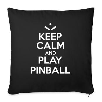 Keep calm and play pinball - pinball arcade - Sofa pillowcase 17,3'' x 17,3'' (45 x 45 cm) - black - Front