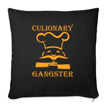 Cuisine cuisine cuisine cuisine Food Kitchen - Housse de coussin décorative 45 x 45 cm - noir - Devant