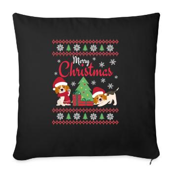 Christmas Sweet Beagle Kawaii - Sofa pillowcase 17,3'' x 17,3'' (45 x 45 cm) - black - Front