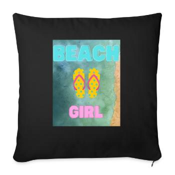 Beachgirl - Sofakissenbezug 45 x 45 cm - Schwarz - Vorne