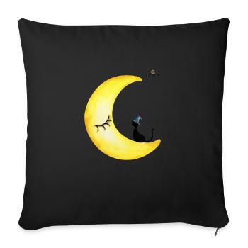 Katze-Mond - Sofakissenbezug 45 x 45 cm - Schwarz - Vorne